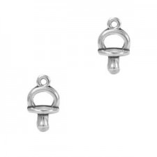 DQ Metal charm Pacifier 12x7mm Antique silver